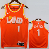 25-26 Cleveland Cavaliers HARDEN #1 Orange City Edition Top Quality Hot Pressing NBA Jersey