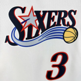 25-26 76ERS IVERSON #3 White Top Quality Hot Pressing NBA Jersey (V领)