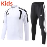 2026 AD White Kids Half Pull Tracksuit