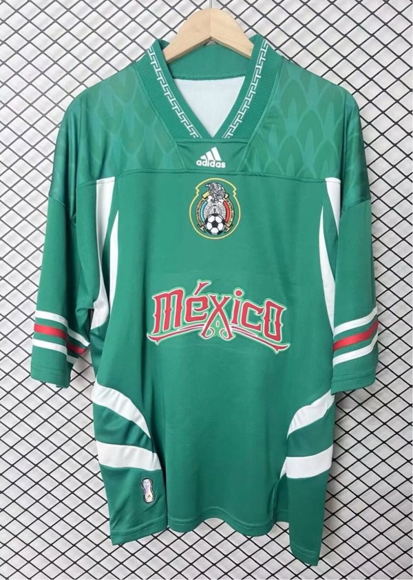 2002 Mexico Green Hip-Hop Version Retro Soccer Jersey