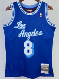 1996-97 LAKERS BRYANT #8 Blue Retro Top Quality Hot Pressing NBA Jersey(圆领）