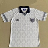 1990 England Home Retro Soccer Jersey
