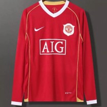 2006-2007 Man Utd Home long sleeve Retro soccer jersey