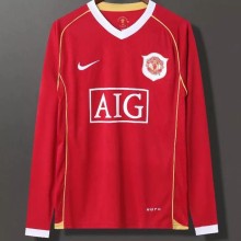 2006-2007 Man Utd Home long sleeve Retro soccer jersey
