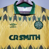 1991-1993 Celtic Away Yellow Retro Soccer Jersey