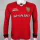 1999-2000 Man Utd Home Long Sleeve Retro Soccer Jersey(决赛版)
