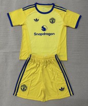 26-27 Man Utd Yellow Goalkeeper Kids Soccer Jersey