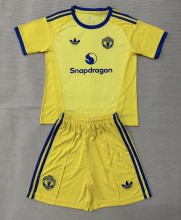 26-27 Man Utd Yellow Goalkeeper Kids Soccer Jersey