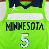 TIMBERWOLVES EDWARDS #5 Fluorescent green Top Quality Hot Pressing NBA Jersey (Trapeze Edition)