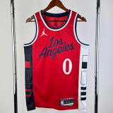 24-25 Clippers WESTBROOK #0 Red Top Quality Hot Pressing NBA Jersey (Trapeze Edition)