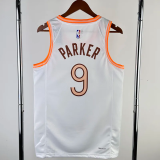 23-24 Sa Spurs PARKER #9 White City Edition Top Quality Hot Pressing NBA Jersey
