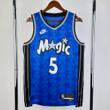 23-24 Magic BAANCHERO #5 Dark Blue Top Quality Hot Pressing NBA Jersey (Retro Logo)(V领)