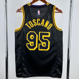 LAKERS TOSCANO #95 Black Top Quality Hot Pressing NBA Jersey