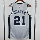 20-21 SA Spurs DUNCAN #21 Grey Top Quality Hot Pressing NBA Jersey (Trapeze Edition)