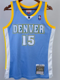 2003-04 Nuggets ANTHONY #15 Light Blue Retro Top Quality Hot Pressing NBA Jersey