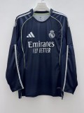 25-26 RMA Away Long Sleeve Fans Soccer Jersey
