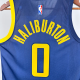 2017-2018 Indiana Pacers HALIBURTON #0 Blue City Edition Top Quality Hot Pressing NBA Jersey