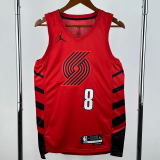 22-23 TRAIL BLAZERS AVDIJA #8 Red Top Quality Hot Pressing NBA Jersey (Trapeze Edition)飞人版