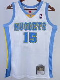 2003-04 Nuggets ANTHONY #15 White Retro Top Quality Hot Pressing NBA Jersey