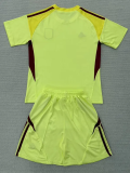 25-26 Aston Villa Yellow Goalkeeper Kids Soccer Jersey 1:1 Thai Quality