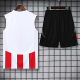 2025 AD White Red Tank Top And Shorts Suit