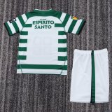 2003-2004 Sporting Lisbon Home Kids Retro Soccer Jersey