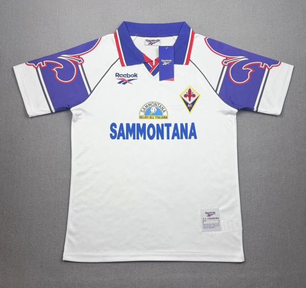 1995-1997 Fiorentina Away White Retro Soccer Jersey