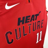 24-25 HEAT JAQUEZ JR. #11 Red City Edition Top Quality Hot Pressing NBA Jersey (V领）
