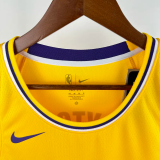 22-23 Lakers AYTON #5 Yellow Top Quality Hot Pressing NBA Jersey(圆领)