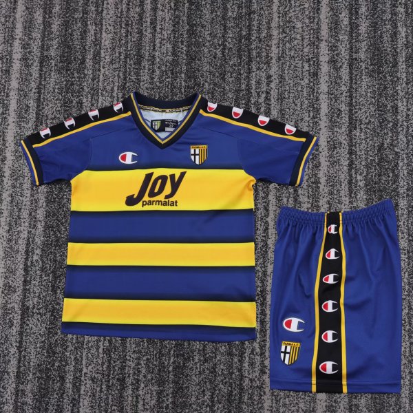 2001-2002 Parma Home Retro Kids Soccer Jersey