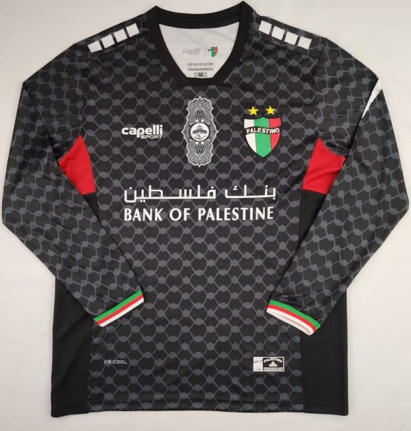 2024 Palestine Away Long sleeves Fans Version Soccer Jersey