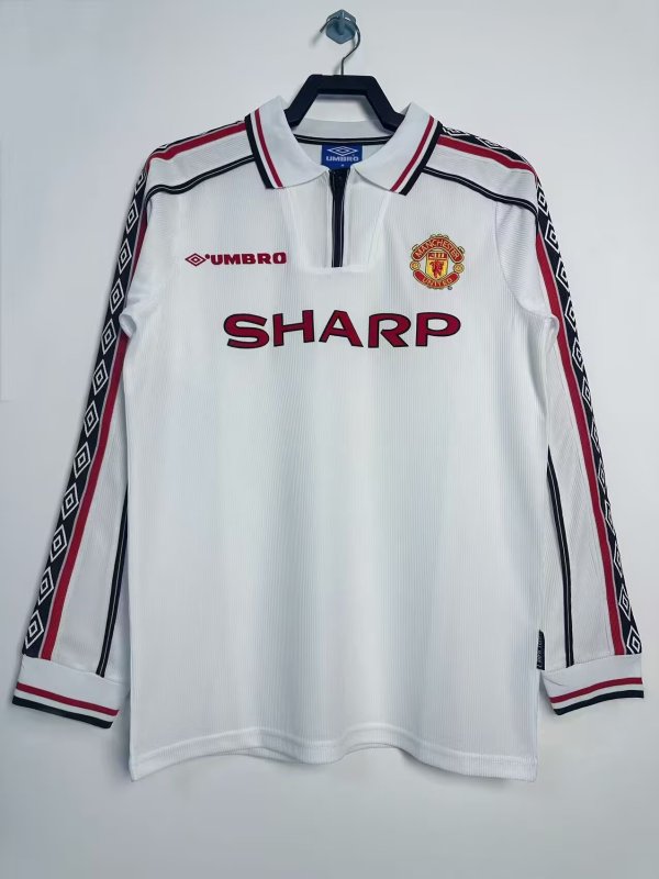 1998 Man Utd Commemorative Edition Long sleeves Retro Soccer Jersey