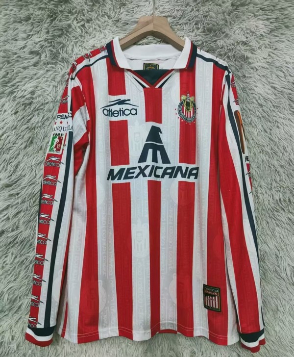1997-1998 Chivas Home Long Sleeve Retro Soccer Jersey