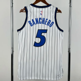 25-26 Magic BANCHERO #5 White Top Quality Hot Pressing NBA Jersey(条纹)