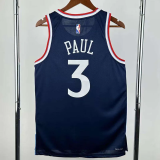 24-25 Clippers PAUL #3 Royal blue Top Quality Hot Pressing NBA Jersey