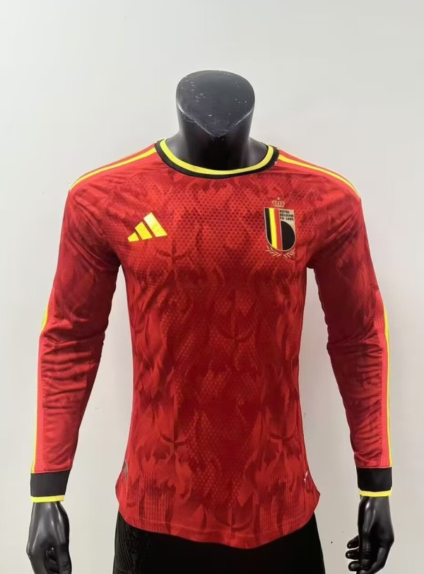 2026 World Cup Belgium Home Long sleeves Player Version Soccer Jersey