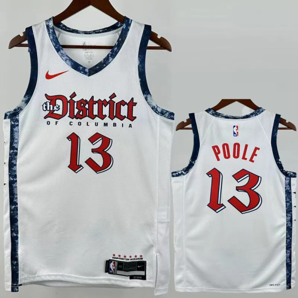 24-25 Wizards POOLE #13 White City Edition Top Quality Hot Pressing NBA Jersey