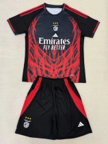 25-26 Benfica Black Concept Edition Kids Soccer Jersey 背后印广告
