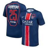 24-25 PSG Home Champions Of Europe 25 ICI C'EST Paris Fans Soccer Jersey (带星)
