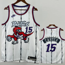 25-26 Raptors CARTER #15 White Retro Top Quality Hot Pressing NBA Jersey