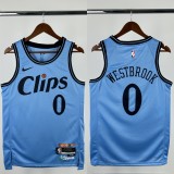 24-25 Clippers WESTBROOK #0 Blue City Edition Top Quality Hot Pressing NBA Jersey