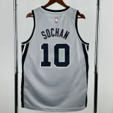 25-26 SA Spurs SOCHAN #10 Grey Top Quality Hot Pressing NBA Jersey