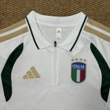 25-26 Italy White Green Polo Short Sleeve