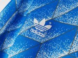 1988 Germany Away Blue Long sleeves Retro Soccer Jersey