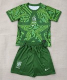 2026 Brazil Green GoalKeeper Kids Soccer Jersey