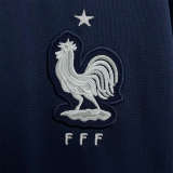 2014 France Home Long Sleeve Retro Soccer Jersey