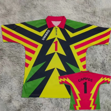 1994 Mexico Black Green Campos #1 GoalKeeper Retro Soccer Jersey