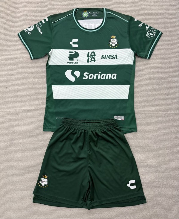 26-27 Santos Laguna Home Kids Soccer Jersey
