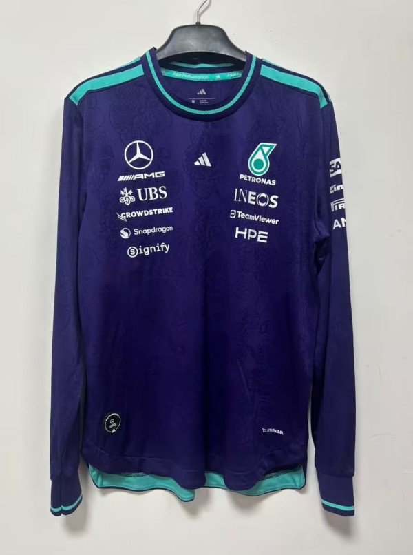 2026 F1 Benz New Pattern Long Sleeve Racing Suit