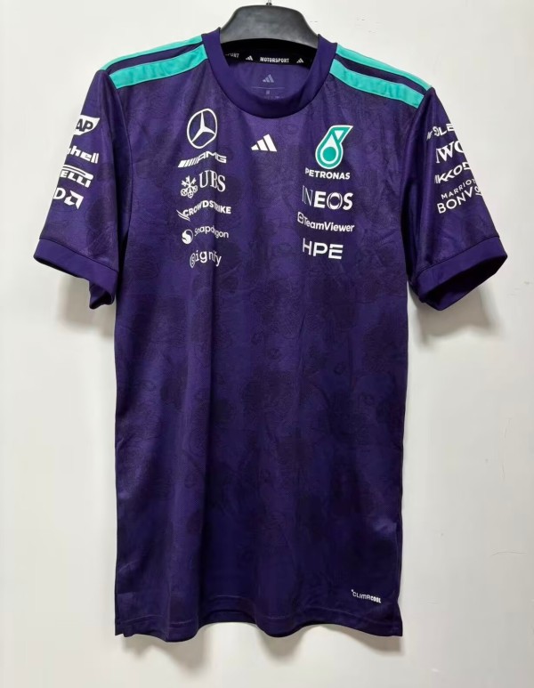 2026 F1 Benz New Pattern Short Sleeve Racing Suit